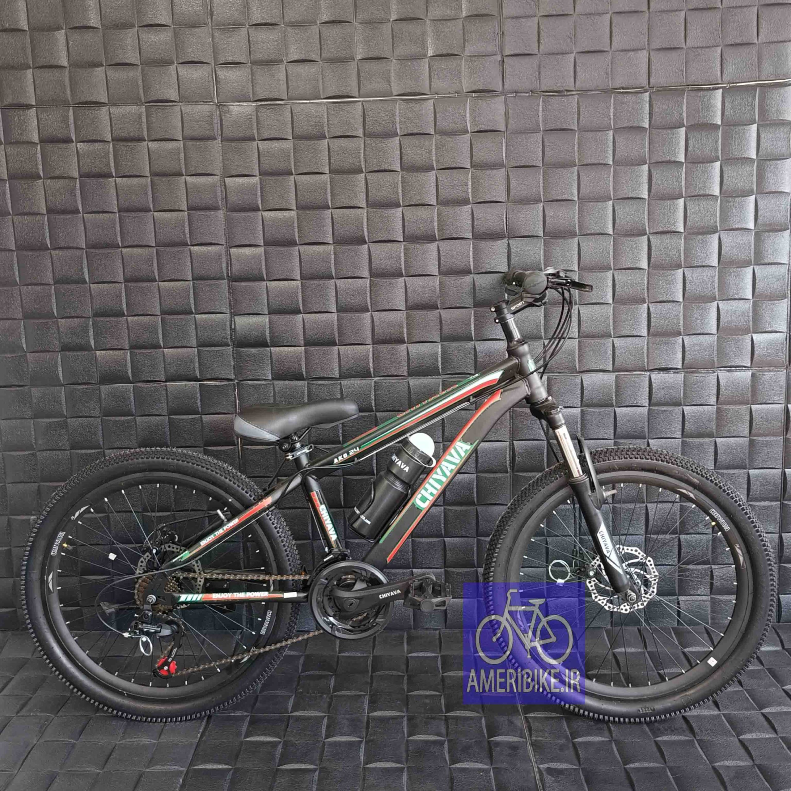 دوچرخه چیاوا مدل آکو سایز 24 دوشاخ کمکدار ترمز دیسکی (مشکی)