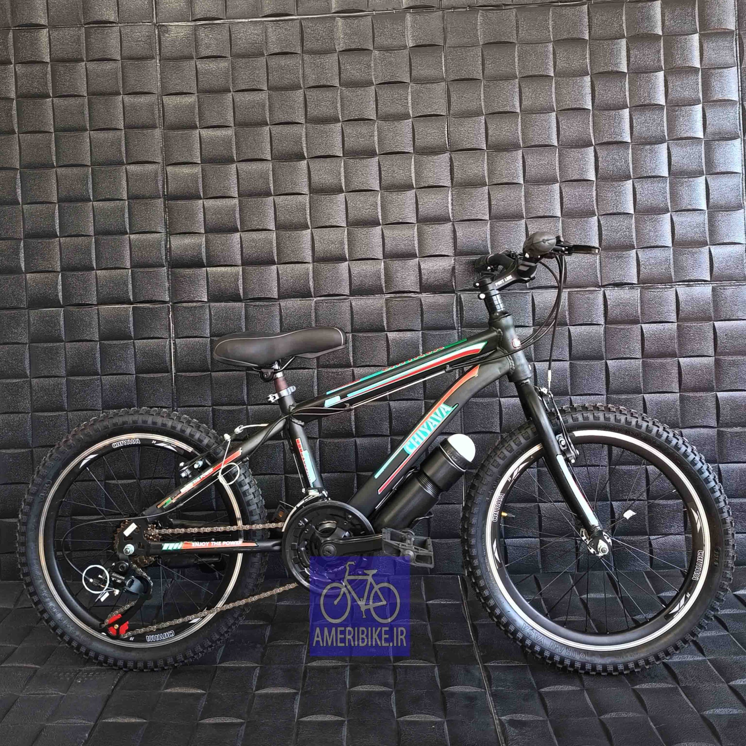 دوچرخه چیاوا مدل آکو سایز 20 دوشاخ ساده ترمز لقمه ای (مشکی)