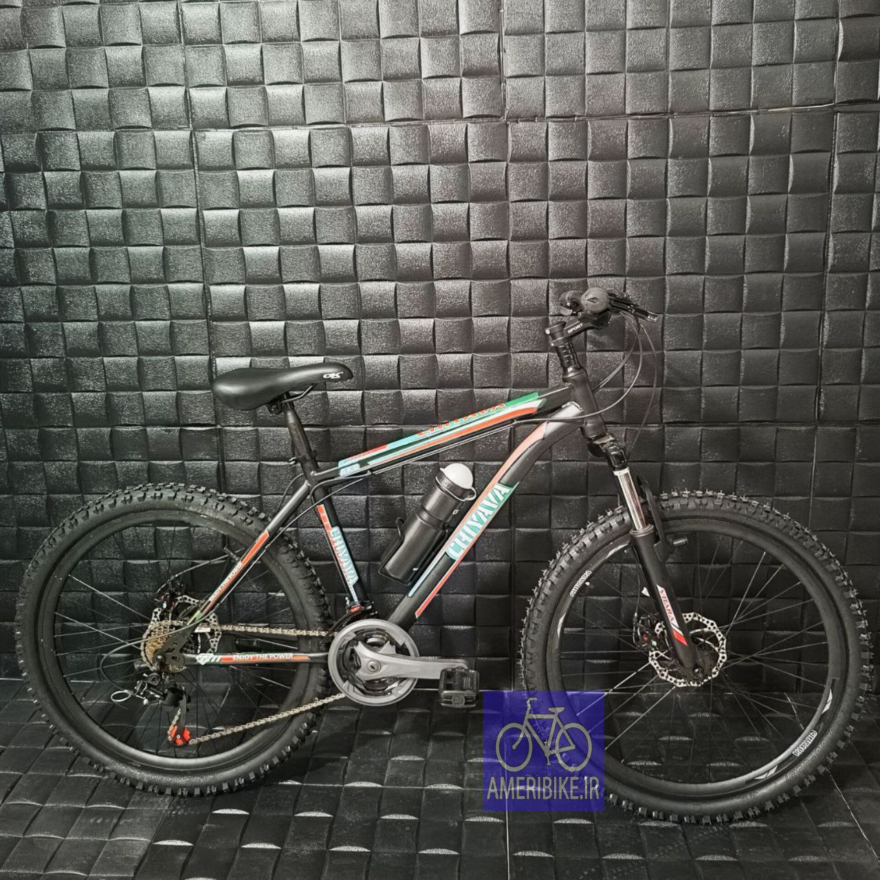 دوچرخه چیاوا مدل آکو سایز 26 دوشاخ کمکدار ترمز دیسکی (مشکی)